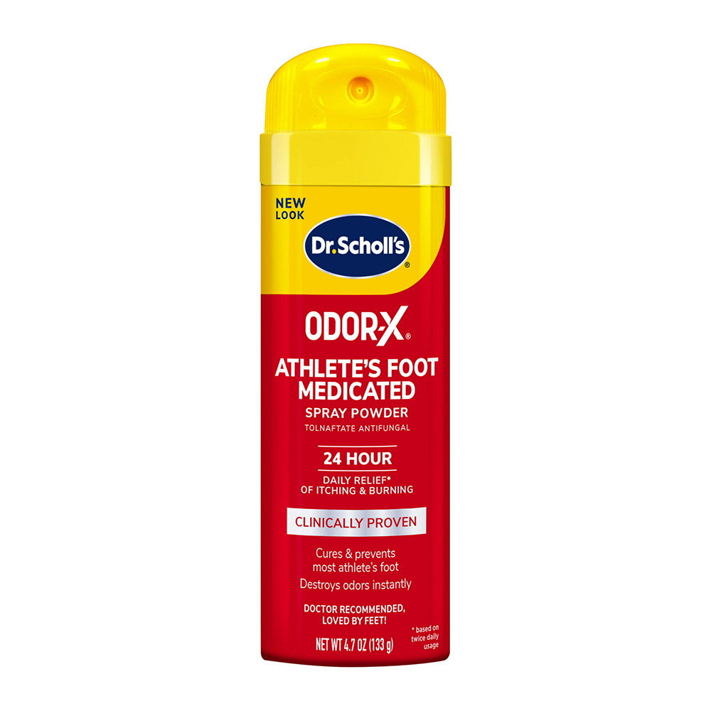 Dr Scholls Odor-X Athletes Foot 24 Hours Medicated Athletes Foot Spray Powder, 4.7 Oz